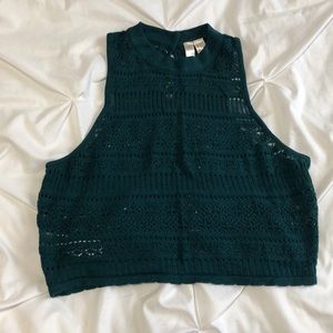 Green Crochet Crop